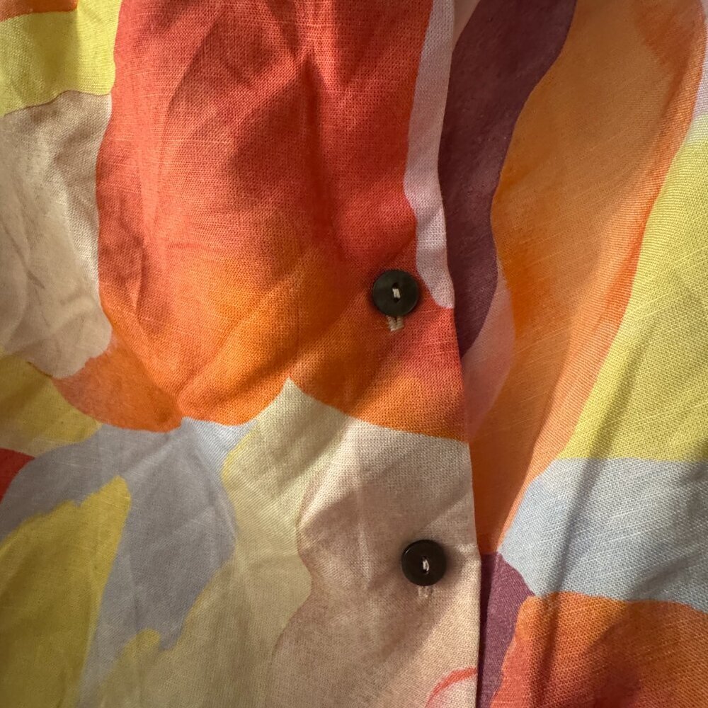 🎨 Linen Blend Abstract Print Button-Front Top | XXL | NWT - Picture 9 of 9